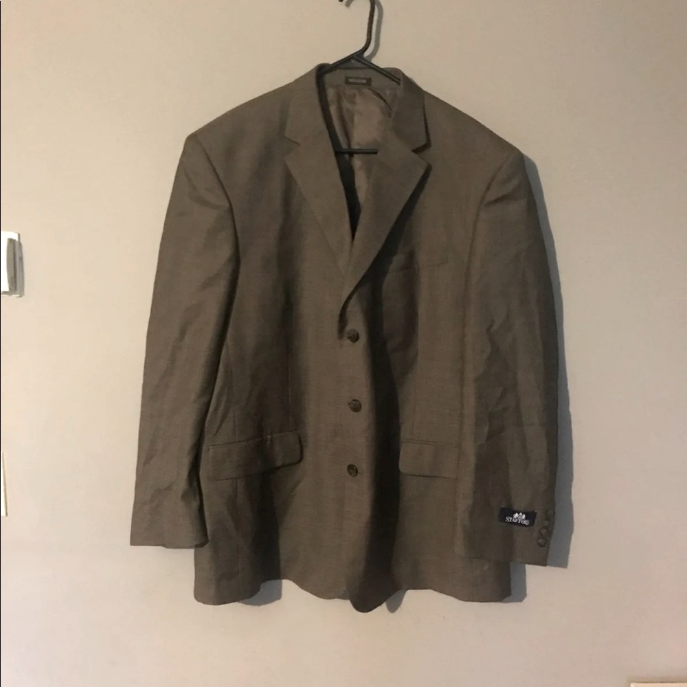 Mens 48R Stafford grey suit jacket with matching dress pants.